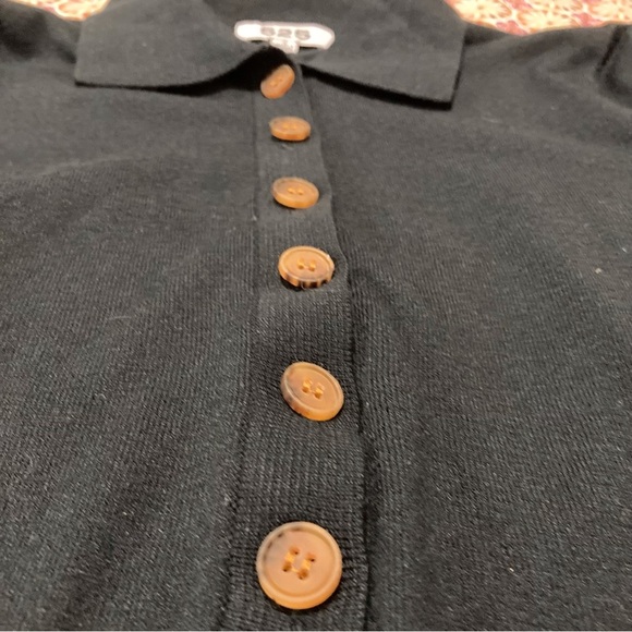 525 America Black Sweater Dress | Long Sleeve | Button Up Collar - Picture 13 of 14